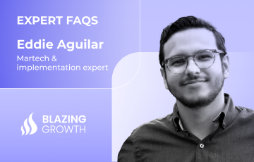 Expert FAQ graphic of Eddie Aguilar, Founder, Blazing Growth