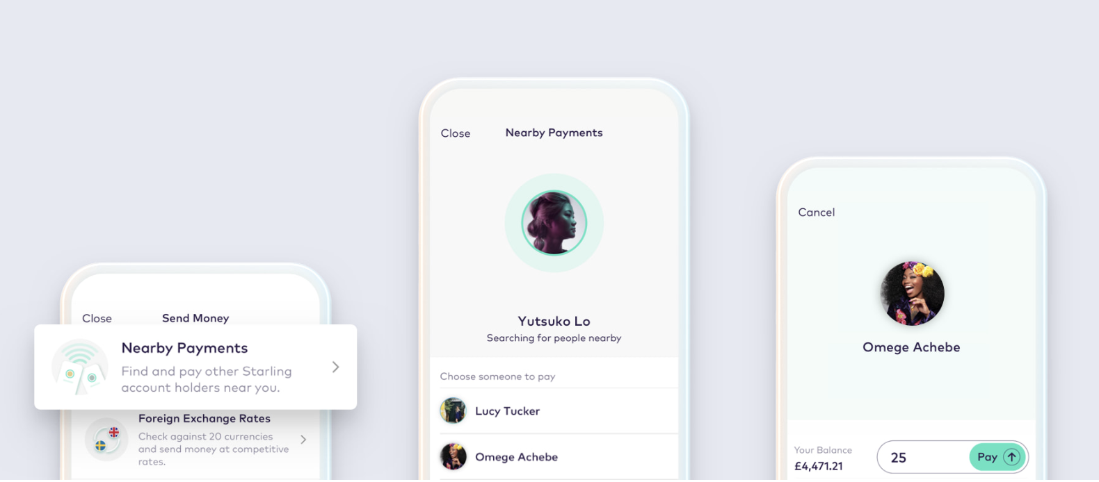 Nearby payments feature from Starling.