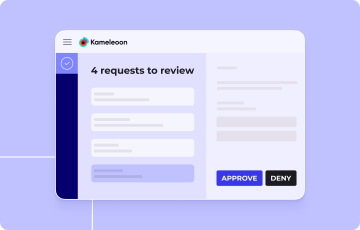 Approval workflows updated in the Kameleoon platform.